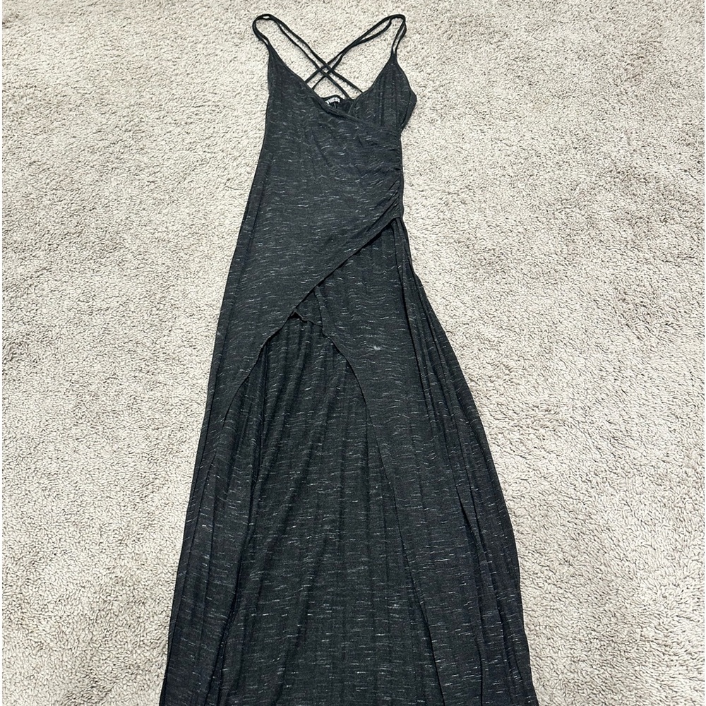 Express Racer back cotton dress with high slit